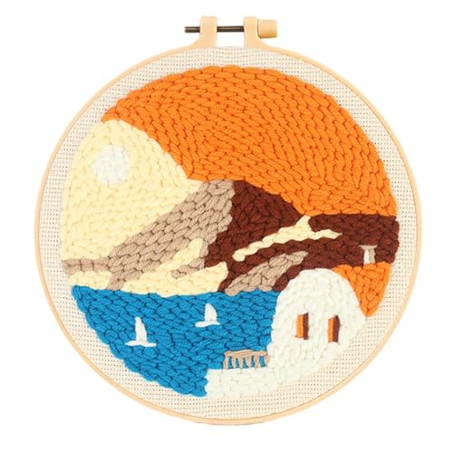 Punches Nadelhandwerk Set Für Erwachsene Kinder Leinen Stoff Handgefertigt Home Decoration Stress Relief Kreative Hobbys Projekt Home Dekoration Stürze Nadel Set von KieTeiiK