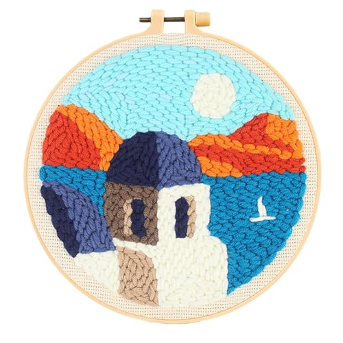 Punches Nadelhandwerk Set Für Erwachsene Kinder Leinen Stoff Handgefertigt Home Decoration Stress Relief Kreative Hobbys Projekt Home Dekoration Stürze Nadel Set von KieTeiiK