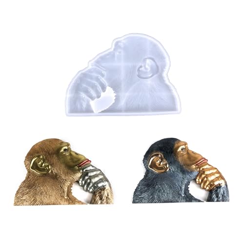 Silikonform mit 3D-Motiv "Denkender Affe" für selbstgemachte Gips, Seife, Harz, einzigartige Dekorationen, Geschenke, künstlerisches Geschenk von KieTeiiK