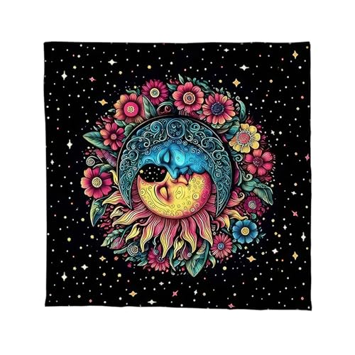 Tarots Tischdecke Altäre Stoff Sonnenmond/Eule Astrologie Tischdecke Gottesart Wandperson Wanddekoration Göttisch Kartentisch Wand Dekore von KieTeiiK