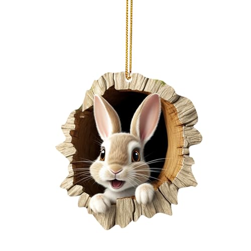 Niedlicher Acryl Anhänger Ostern Hase Ornamente Ostergeschenk, Osteranhänger zum Aufhängen, 2D Acryl Hängedeko, Ostern Anhänger, Osterhase Osterschmuck Ostern Deko, für Ostern Frühling (A-b, One Size) von Kielsjajd