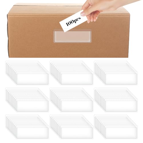 Kifmurase 100 Stück Etikettenhalter Selbstklebend Regaletiketten, 7.5 x 3 cm Beschriftungsfenster Transparent Wasserfest Abnehmbare Klebetaschen für Briefkasten Einkaufszentren Bibliothek Kifmurase 100 Stück Etikettenhalter Selbstklebend Regaletiketten, 7.5 x 3 cm Beschriftungsfenster Transparent Wasserfest Abnehmbare Klebetaschen für Briefkasten Einkaufszentren Bibliothek von Kifmurase