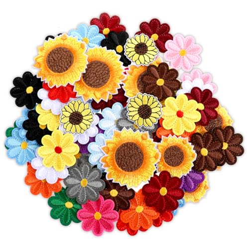 Kifmurase 72 Stück patches zum aufbügeln, Sonnenblumen Gänseblümchen Blumen Bügelbild, Nähbestickte Blumen Applikationen Patches für Kleidung Jeansjacken Hüte Rucksäcke Bouquet DIY Kifmurase 72 Stück patches zum aufbügeln, Sonnenblumen Gänseblümchen Blumen Bügelbild, Nähbestickte Blumen Applikationen Patches für Kleidung Jeansjacken Hüte Rucksäcke Bouquet DIY von Kifmurase