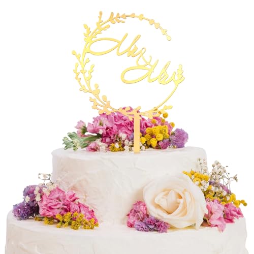 Kifmurase Tortendeko Hochzeit Hochzeitstorte „Mr. & Mrs.“, 4 Stück goldene Hochzeitstortenaufsätze aus Acryl, Hochzeitsdekoration für Braut und Bräutigam für die Jubiläumsfeier Kifmurase Tortendeko Hochzeit Hochzeitstorte „Mr. & Mrs.“, 4 Stück goldene Hochzeitstortenaufsätze aus Acryl, Hochzeitsdekoration für Braut und Bräutigam für die Jubiläumsfeier von Kifmurase