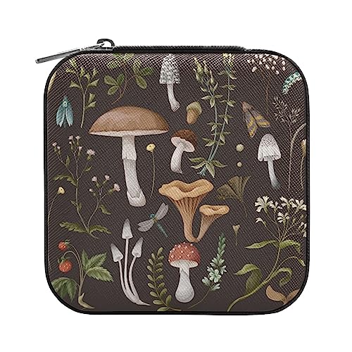 Kigai Kleine Schmuckschatulle im Vintage-Stil, Pilz, Mini-Schmuck-Organizer, Reise-Etui für Mädchen und Frauen, Geschenk, tragbarer Schmuck-Aufbewahrungshalter für Ringe, Ohrringe, Halsketten, Armband Kigai Kleine Schmuckschatulle im Vintage-Stil, Pilz, Mini-Schmuck-Organizer, Reise-Etui für Mädchen und Frauen, Geschenk, tragbarer Schmuck-Aufbewahrungshalter für Ringe, Ohrringe, Halsketten, Armband von Kigai