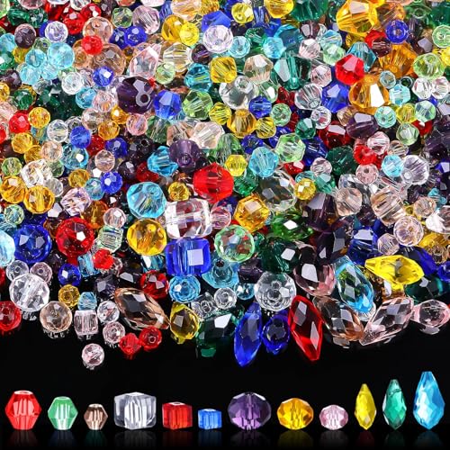 Kigeli Glasperlen für Schmuckherstellung, facettierte Tropfenform, Briolette für Bastelarbeiten, Halsketten, Armbänder, Ohrringe, bunt, 1280 Stück Kigeli Glasperlen für Schmuckherstellung, facettierte Tropfenform, Briolette für Bastelarbeiten, Halsketten, Armbänder, Ohrringe, bunt, 1280 Stück von Kigeli