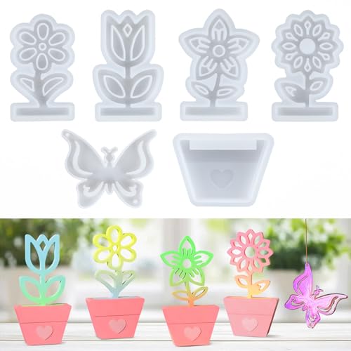 6 Stück Silikonformen Gießformen Frühling, Blumentopf Gießformen Silikon Frühling, Gipsformen zum Gießen, Silikonform Blumen mit Sockel für Gips, Kerzen, Seifen, DIY Deko 6 Stück Silikonformen Gießformen Frühling, Blumentopf Gießformen Silikon Frühling, Gipsformen zum Gießen, Silikonform Blumen mit Sockel für Gips, Kerzen, Seifen, DIY Deko von Kigift