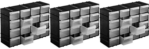 Kigima Sortierbox 3er Set 22x15x8cm 16 Fächer Schwarz – Praktisches Kleinteilemagazin aus Plastik – Sortimentskasten für Wandmontage geeignet – ideal als Werkstatt Organizer Kigima Sortierbox 3er Set 22x15x8cm 16 Fächer Schwarz – Praktisches Kleinteilemagazin aus Plastik – Sortimentskasten für Wandmontage geeignet – ideal als Werkstatt Organizer von Kigima