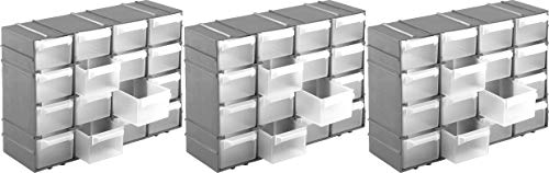 Kigima Sortierbox 3er Set 22x15x8cm 16 Fächer Silber – Praktisches Kleinteilemagazin aus Plastik – Sortimentskasten für Wandmontage geeignet – ideal als Werkstatt Organizer Kigima Sortierbox 3er Set 22x15x8cm 16 Fächer Silber – Praktisches Kleinteilemagazin aus Plastik – Sortimentskasten für Wandmontage geeignet – ideal als Werkstatt Organizer von Kigima