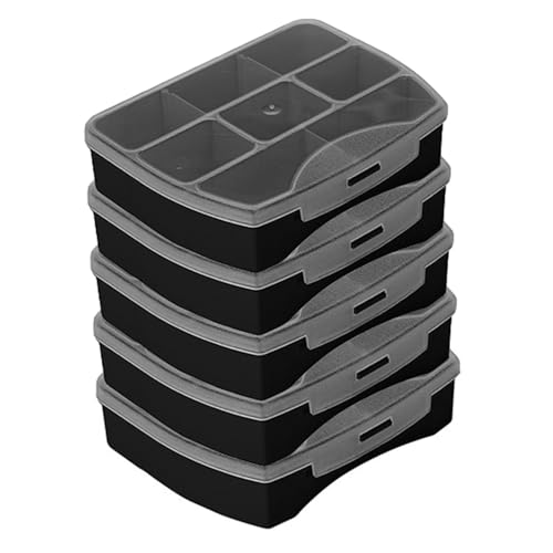 Kigima Sortierbox 5er Set 12x10x3cm 8 Fächer Schwarz – Praktisches Kleinteilemagazin aus Plastik – Sortimentskasten für Wandmontage geeignet – ideal als Werkstatt Organizer Kigima Sortierbox 5er Set 12x10x3cm 8 Fächer Schwarz – Praktisches Kleinteilemagazin aus Plastik – Sortimentskasten für Wandmontage geeignet – ideal als Werkstatt Organizer von Kigima