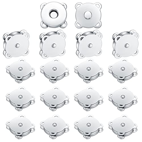 Kigniote Magnetknöpfe 19mm, 20 Stück Magnetischer Pflaumenförmiger Verschluss für Taschen, Kleidung, Basteln (Silbern) von Kigniote