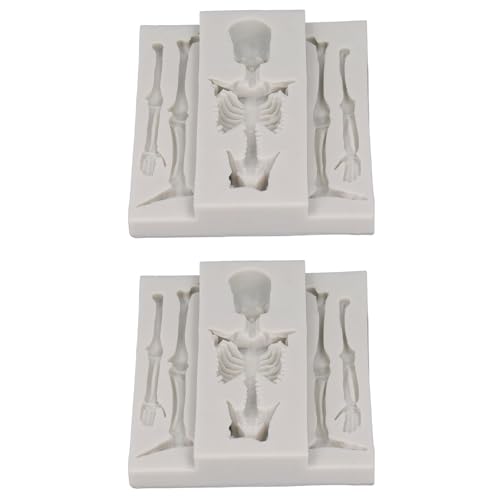 2pcs Schädelform Silikon Multifunktionales Skelettform für Kuchen Süßigkeiten Schokoladenofen -Geschirrspüler Sicher 2pcs Schädelform Silikon Multifunktionales Skelettform für Kuchen Süßigkeiten Schokoladenofen -Geschirrspüler Sicher von Kikumi