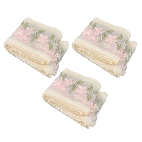 3 PCs Spitzenband 3,54 Zoll 2 Yard Blumenmuster Spitzenverkleidung für Bastelstirnband -Hochzeitsdekoration von Kikumi