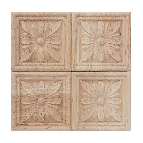 4Pcs Carving Checkered Applique Unlackiert Aufkleber für Möbel Dekoration (5#) von Kikumi