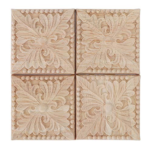 4Pcs Carving Checkered Applique Unlackiert Aufkleber für Möbel Dekoration (Stil 2) von Kikumi