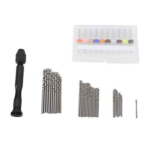 57-teiliges Handbohrer-Set, Schraubstock-Handbohrer, 46-teilige Mikro-Spiralbohrer, 10-teilige PCB-Mini-Bohrer 0,1-1 Mm von Kikumi