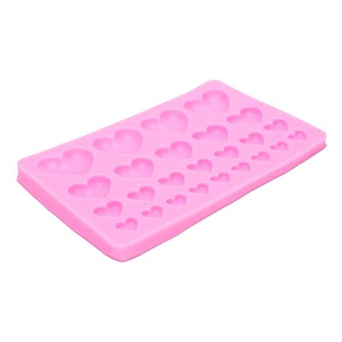 Herzförmiges Silikon-Fondant-Muster, Gemischte Größe, für Harzguss, Basteln, Schokoladenkuchen-Dekoration von Kikumi