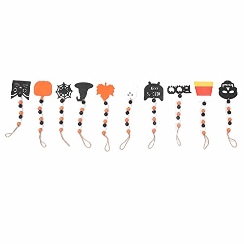 Kikumi 10pcs Halloween Holzperlen Stabil Geruchlos ohne Burr Safe Holzperle Girlande für den Heimtags -Salon von Kikumi