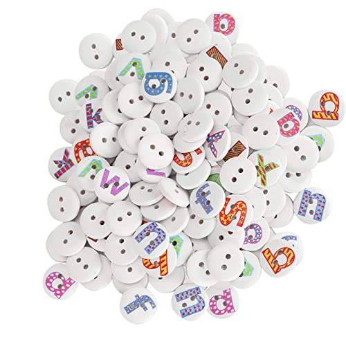 Kikumi 200pcs 0,6in Gemischte Hölzerne Knöpfe Englische Buchstaben Malerei Dekoration für Kleidungsstücke Kikumi 200pcs 0,6in Gemischte Hölzerne Knöpfe Englische Buchstaben Malerei Dekoration für Kleidungsstücke von Kikumi