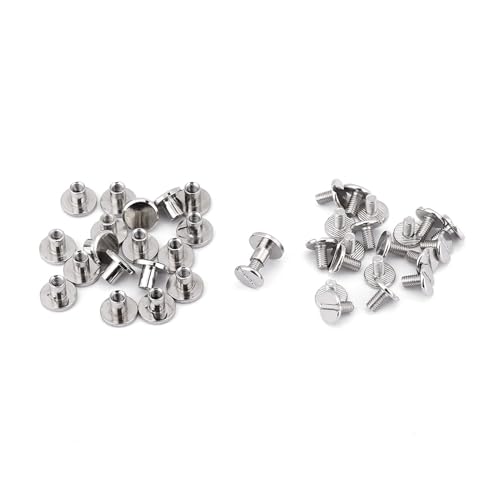 Kikumi 20pcs/Set Haltbarer Messing Schraubes Flachkopf Nagel Niet Nietschraube Lederhandwerk Reparaturversorgungen (6,5 mm) von Kikumi