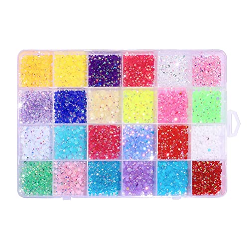 Kikumi 24 Gitter Flache Harznagel -Strasssteine ​​3500 Stcs Nagel für Acrylnägel Maniküre DIY -Nägeldekoration (Zwei zwei) von Kikumi