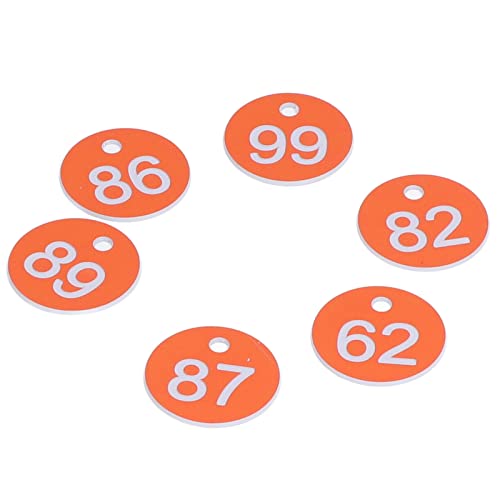Kikumi 50pcs Bienenstocketikett Nummeriertes Label Runde Einfache Schöne Bienenstock -Tag -Zuchtzubehör für die Bienenzuchttierhaltung (Orange) von Kikumi