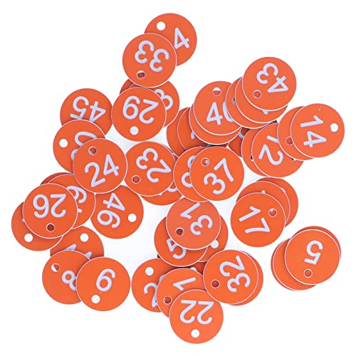 Kikumi 50pcs Bienenstocketikett Nummeriertes Label Runde Einfache Schöne Bienenstock -Tag -Zuchtzubehör für die Bienenzuchttierhaltung (Orange) von Kikumi