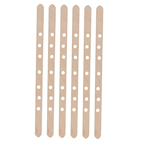 Kikumi Packung von 50 Kerzen Docht Candlesticks, Wiederverwendbarer Holz -Wachs -Kernhalter für die Herstellung von Kerzen (180 * 10mm7 Löcher) von Kikumi