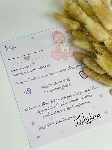 Kimberly-Baby Brief von der Zahnfee rosa Geschenk Mädchen für kleine Prinzessin Zahnfee A6 von Kimberly-Baby
