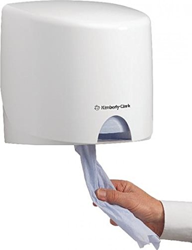 Aquarius Roll Control Wischtuchspender 7018 – Spender für Rollen mit Zentralentnahme – 1 x weißer, wandmontierter Spender für Rollen mit Zentralentnahme von Kimberly-Clark