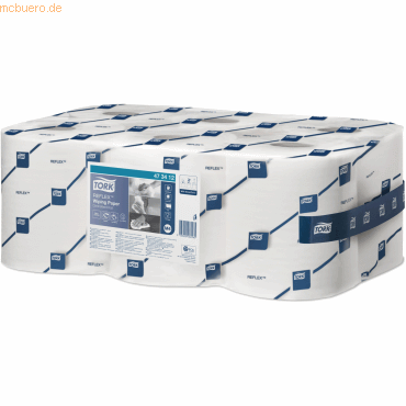 Tork Papierwischtuch Reflex Premium 19,4x33,5cm 1-lagig weiß VE=6 Roll von Tork