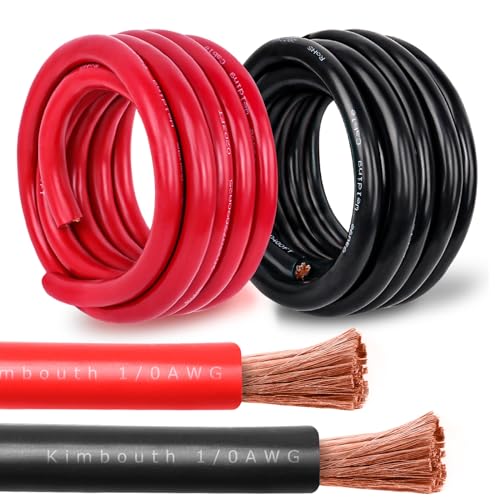 Kimbluth Batteriekabel, Kupferdraht, 4 Gauge, 15 m, Rot + 15 m, Schwarz, 4 AWG-Schweißkabel, Standard USA OFC-Draht für Automobil, Batterie, Solar, Marine und Generator von Kimbluth