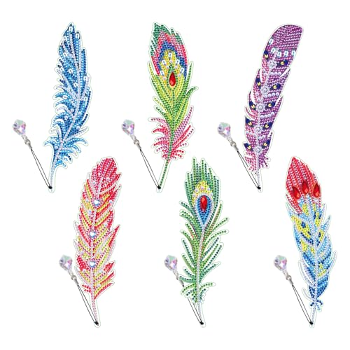 Diamond Painting Bookmarks Craft Kits für Kinder, DIY Lesezeichen Crystal Diamond Art Acryl 6 7 8 9 10 Jahre Spielzeug, Mädchen Geschenke, Kindertag Thanksgiving Weihnachten Geburtstag Crafts(A) von Kimimara