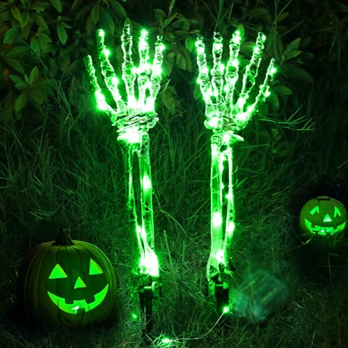 Halloween Leuchtende Skelett Hand Gartenstecker 1 Paar – LED Grusel Deko, Leuchtende Geisterhand-Friedhofsdekoration, geeignet für Gärten, Innenhöfe, Wege, Vorgärten, Rasenflächen und Outdoor(green) Halloween Leuchtende Skelett Hand Gartenstecker 1 Paar – LED Grusel Deko, Leuchtende Geisterhand-Friedhofsdekoration, geeignet für Gärten, Innenhöfe, Wege, Vorgärten, Rasenflächen und Outdoor(green) von Kimimara