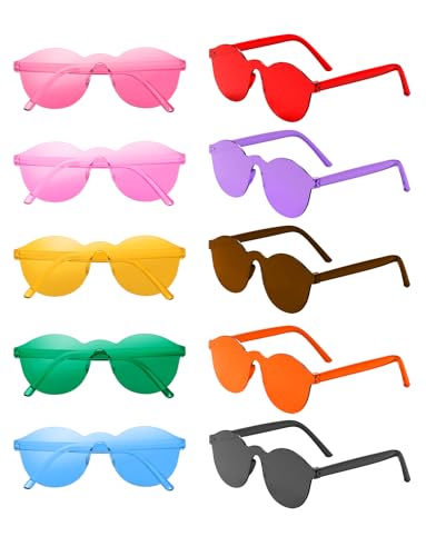 Kimimara Party Herzbrille Sonnenbrille - Herzbrillen Partybrillen Retro Kostüm Brille für Kinder Jungen Mädchen Herren Damen 70er 80er 90er Geburtstagsfeier Fasching Karneval Accessoires - 10 Stück von Kimimara