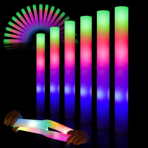LED Party Schaumstoff Leuchtstäbe Deko Glow Spielzeug Set Knicklichter Kinder Erwachsene verfügbar Sticks für Geburtstag Party, Hochzeit, Halloween, Weihnachten, Silvester Licht Zauberstab (6) LED Party Schaumstoff Leuchtstäbe Deko Glow Spielzeug Set Knicklichter Kinder Erwachsene verfügbar Sticks für Geburtstag Party, Hochzeit, Halloween, Weihnachten, Silvester Licht Zauberstab (6) von Kimimara