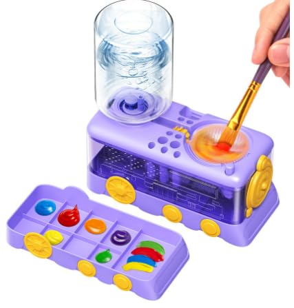 Paint Brush Cleaner Pinselreiniger mit Farbwanne, verbessertes Cartoon-Malzubehör, mit Abfluss und Pinselhalter, Pinselreinigungsgerät mit Wasserkreislauf für Acryl, Aquarell- und Wasserfarben(Purple) Paint Brush Cleaner Pinselreiniger mit Farbwanne, verbessertes Cartoon-Malzubehör, mit Abfluss und Pinselhalter, Pinselreinigungsgerät mit Wasserkreislauf für Acryl, Aquarell- und Wasserfarben(Purple) von Kimimara