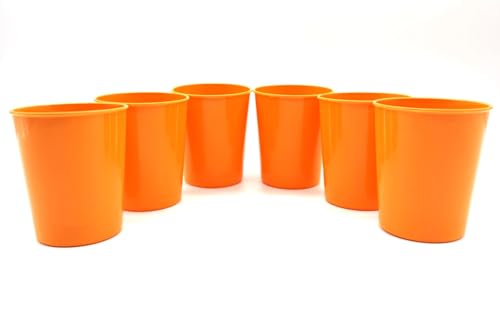 Kimmel Becher Trinkbecher 250 ml 6 Stück im Set Partybecher Kindergeschirr Plastikbecher orange von Kimmel