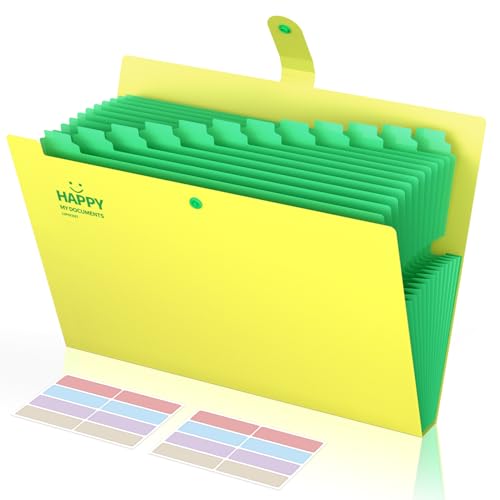 Kimsky Dokumentenmappe A4, Erweiterbare Aktenordner Mit 13 Fächer, Tragbarer Ordnungsmappe A4, Fächermappe A4, Großer Fächermappe Mit Knöpfen und Tabs, Geeignet für Büro, Schule, Zuhause - Gelb Kimsky Dokumentenmappe A4, Erweiterbare Aktenordner Mit 13 Fächer, Tragbarer Ordnungsmappe A4, Fächermappe A4, Großer Fächermappe Mit Knöpfen und Tabs, Geeignet für Büro, Schule, Zuhause - Gelb von Kimsky