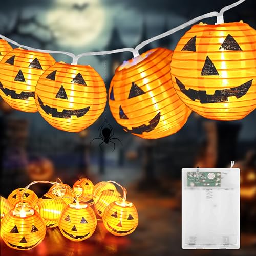 Kimuwote Halloween Lichterkette Batterie, 6M 20 LED Orange Kürbis Lampion Lichterkette Batteriebetrieben, 2 Modi Wasserdicht Lichterkette für Außen Innen Deko, Party, Halloween Dekorations Kimuwote Halloween Lichterkette Batterie, 6M 20 LED Orange Kürbis Lampion Lichterkette Batteriebetrieben, 2 Modi Wasserdicht Lichterkette für Außen Innen Deko, Party, Halloween Dekorations von Kimuwote
