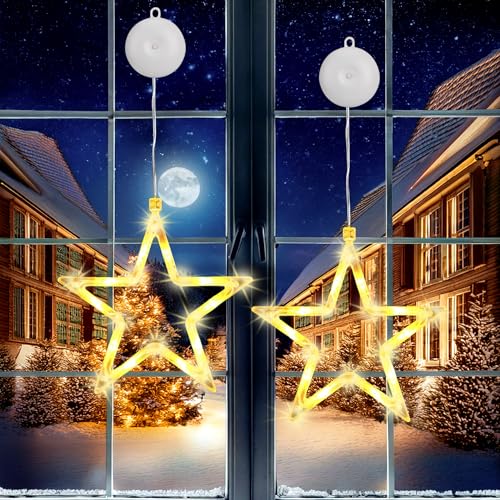 Kimuwote Sterne Weihnachtsbeleuchtung, 2 Stück 10LED Stern Weihnachtsdeko Fenster Batterie für Weihnachten Deko, Party Kimuwote Sterne Weihnachtsbeleuchtung, 2 Stück 10LED Stern Weihnachtsdeko Fenster Batterie für Weihnachten Deko, Party von Kimuwote