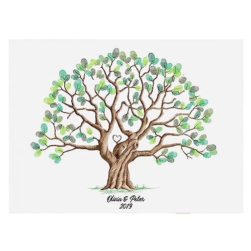 KinMokusei Fingerabdruck Baum, Personalisierte Leinwand Zur Hochzeit, DIY Hochzeitsbaum Hochzeit Gästebuch Für Geburtstag, Hochzeit, Abschlussfeier, Jubiläum KinMokusei Fingerabdruck Baum, Personalisierte Leinwand Zur Hochzeit, DIY Hochzeitsbaum Hochzeit Gästebuch Für Geburtstag, Hochzeit, Abschlussfeier, Jubiläum von KinMokusei