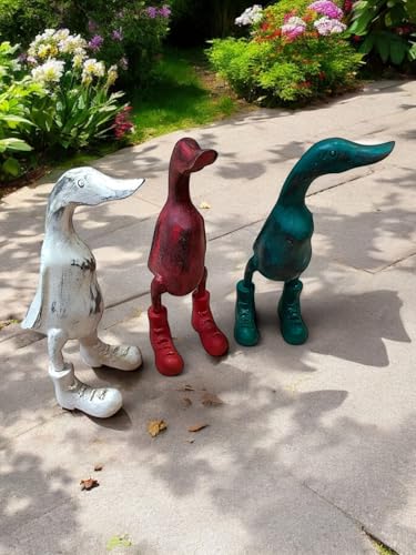 Deko Holz Ente Vintage - 32cm handgefertigte Holz Ente mit Gummistiefel aus Bambus in bunten Farben, als Tischdeko, Gartendeko oder Geschenk geeignet Deko Holz Ente Vintage - 32cm handgefertigte Holz Ente mit Gummistiefel aus Bambus in bunten Farben, als Tischdeko, Gartendeko oder Geschenk geeignet von Kinaree