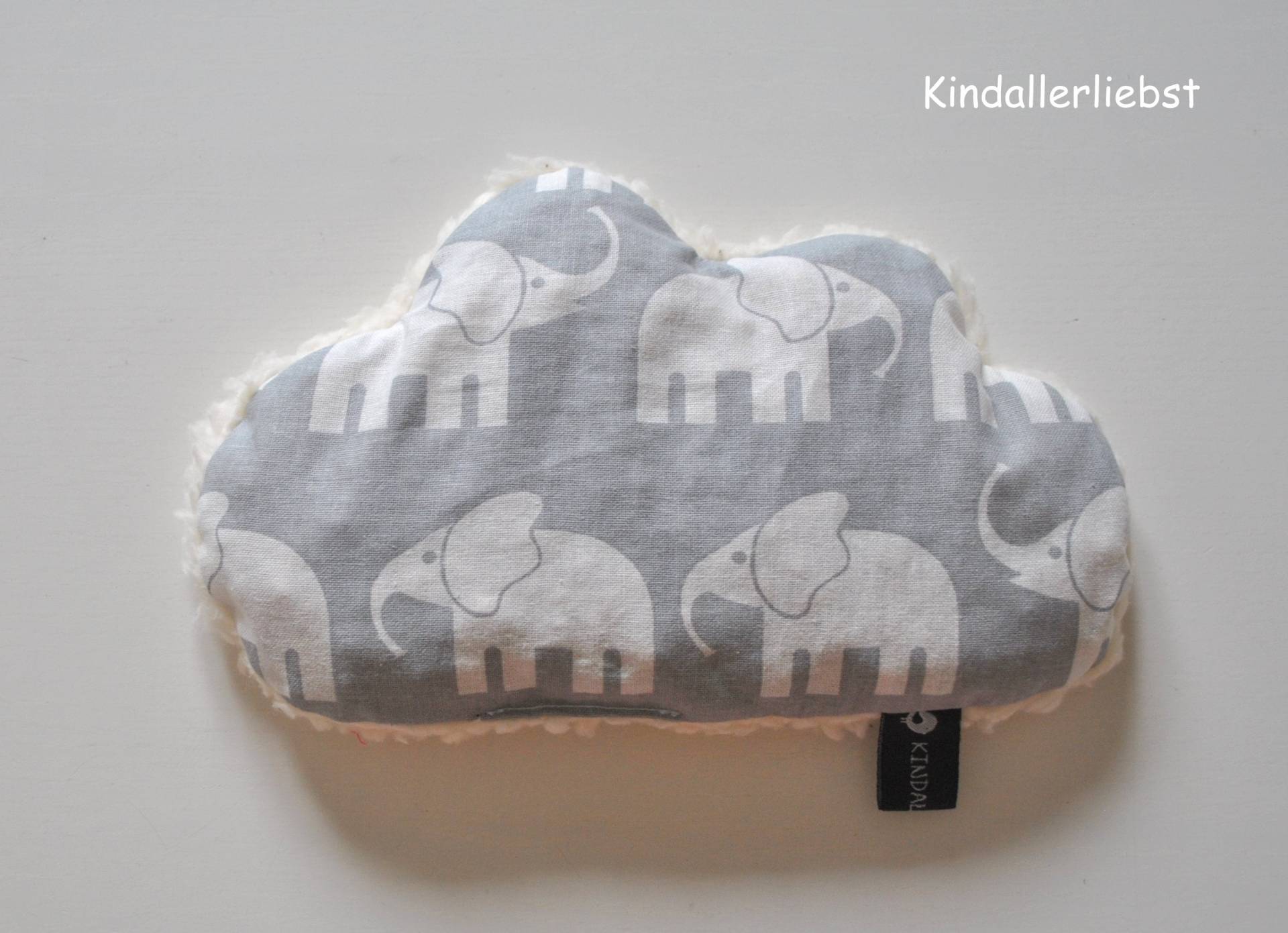 Kirschkernkissen Wärmekissen Wolke Grau, Elefanten Kirschkernkissen Wärmekissen Wolke Grau, Elefanten von Kindallerliebst