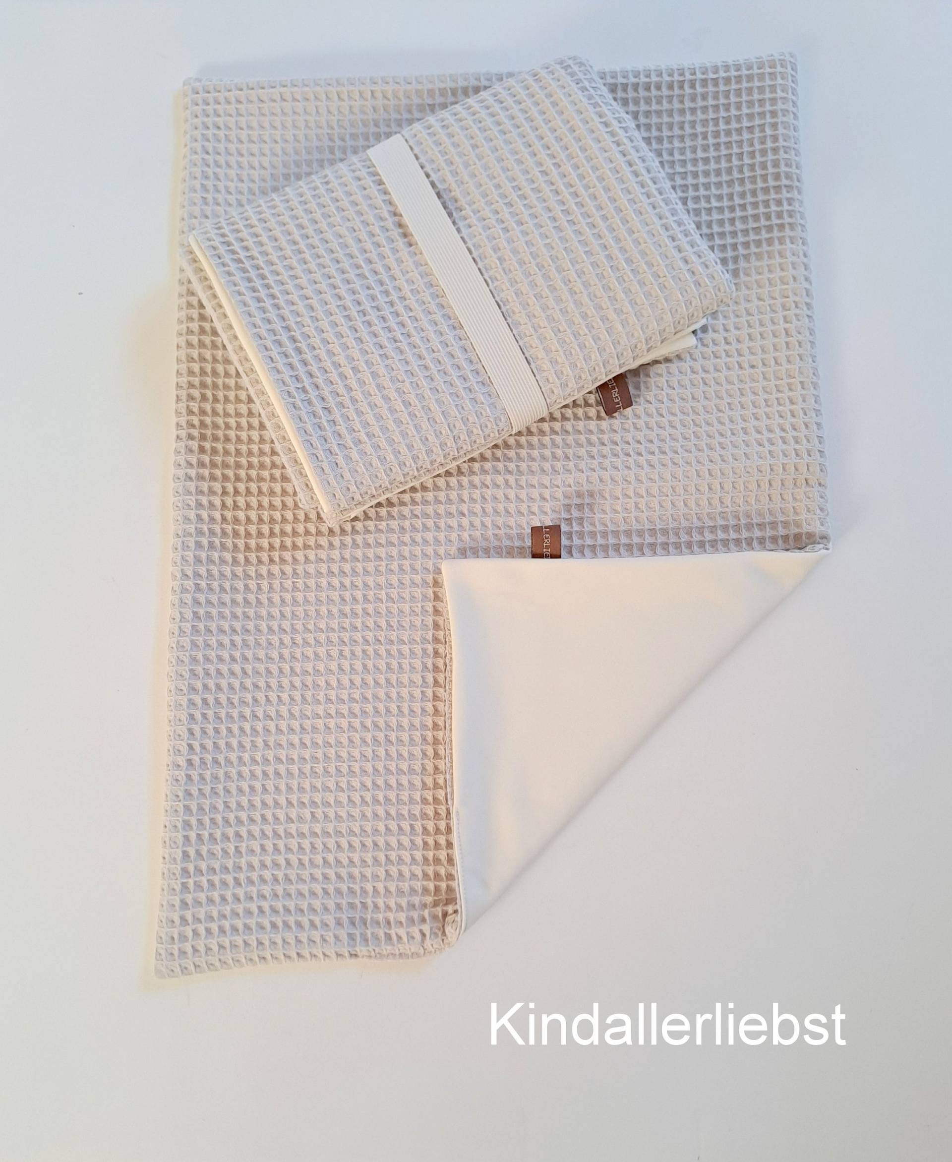 Wickelunterlage Abwaschbar, Wasserundurchlässig, Waffelpique, Beige, Div. Größen Wickelunterlage Abwaschbar, Wasserundurchlässig, Waffelpique, Beige, Div. Größen von Kindallerliebst