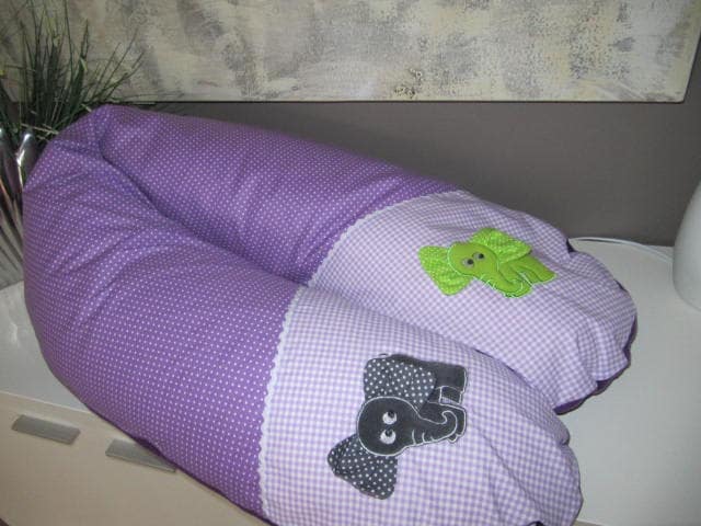 stillkissen, Lila-Lila, Elefanten, 190cm Langes, Großes Lagerungskissen stillkissen, Lila-Lila, Elefanten, 190cm Langes, Großes Lagerungskissen von Kindertraumfabrik