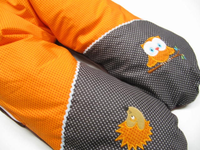 stillkissen, Orange-Braun, Igel + Eule, 190cm Langes, Großes Lagerungskissen stillkissen, Orange-Braun, Igel + Eule, 190cm Langes, Großes Lagerungskissen von Kindertraumfabrik