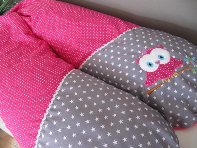 stillkissen, Pink-Grau, Eule, 190cm Langes, Großes Lagerungskissen stillkissen, Pink-Grau, Eule, 190cm Langes, Großes Lagerungskissen von Kindertraumfabrik