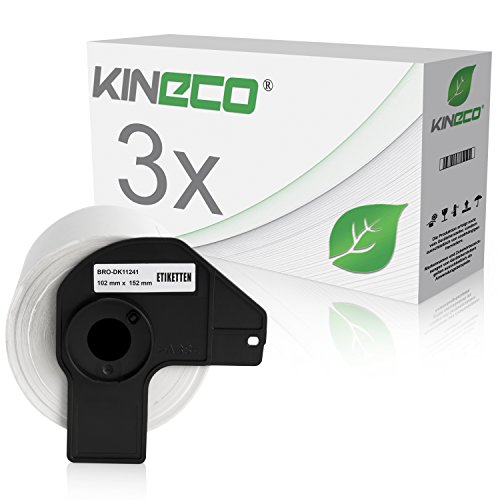 Kineco 3x Versand-Etiketten kompatibel für Brother DK11241 - je 200 Stück - 102mm x 152mm P-Touch QL-1050 1050N 1060N von Kineco