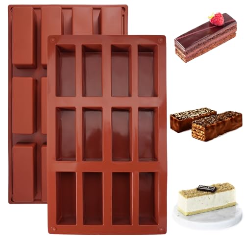 2 Stück Silikonform Müsliriegel Backform, 12 Löcher Antihaft Silikonform Riegel Rechteckig Energieriegel Backform, Geeignet für Müsliriegel, Schokolade, Pudding, Brownie, Käsekuchen und Seife (Braun) 2 Stück Silikonform Müsliriegel Backform, 12 Löcher Antihaft Silikonform Riegel Rechteckig Energieriegel Backform, Geeignet für Müsliriegel, Schokolade, Pudding, Brownie, Käsekuchen und Seife (Braun) von KineticKraft